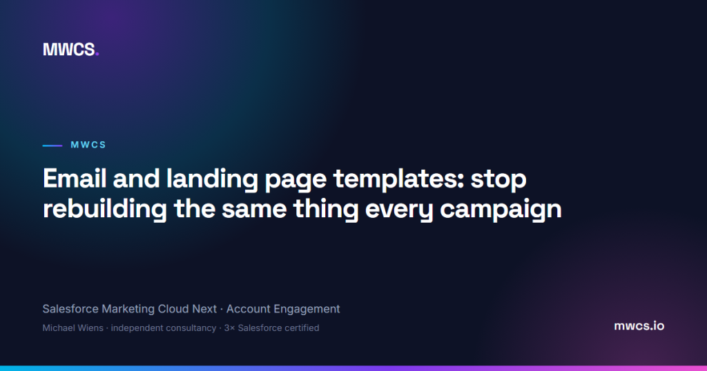 Email and landing page templates: stop rebuilding the same thing every campaign — MWCS