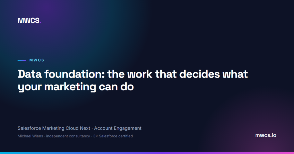 Data foundation: the work that decides what your marketing can do — MWCS